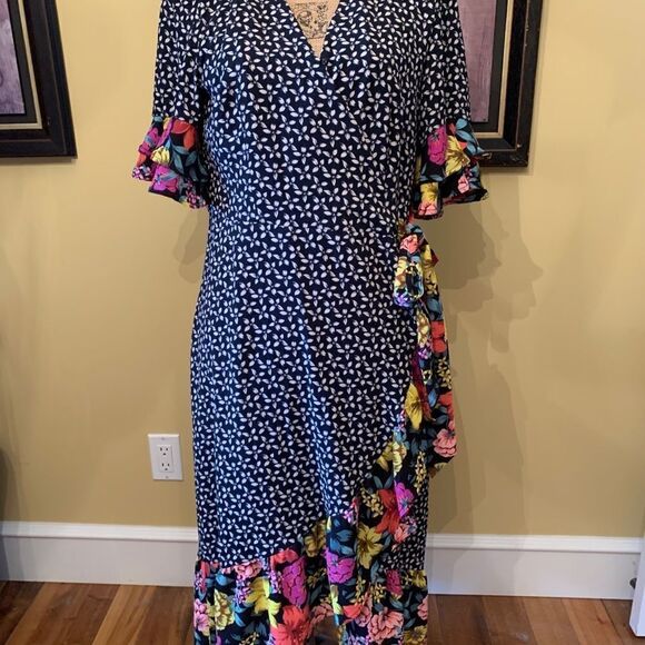 Spense Colourful Wrap Dress sz 10 - Picture 5 of 9